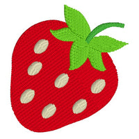 Mini fill stitch strawberry machine embroidery design by sweetstitchdesign.com