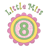 Girl's 8th birthday applique machine embroidery design by sweetstitchdesign.com