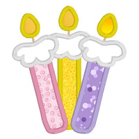 Birthday candles applique machine embroidery design by sweetstitchdesign.com