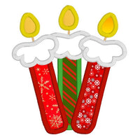 Christmas candles applique machine embroidery design by sweetstitchdesign.com