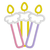 Birthday candles applique machine embroidery design by sweetstitchdesign.com