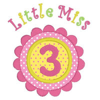 3rd Birthday Applique Machine Embroidery Design by sweetstitchdesign.com