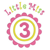 3rd Birthday Applique Machine Embroidery Design by sweetstitchdesign.com