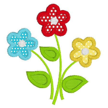 Floral Applique Machine Embroidery Design, Sweet Stitch Design