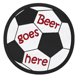 Soccer ball coaster applique machine embroidery design by sweetstitchdesign.com