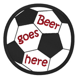 Soccer ball coaster applique machine embroidery design by sweetstitchdesign.com