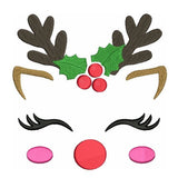 Christmas reindeer face machine embroidery design by sweetstitchdesign.com