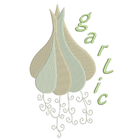 Garlic knob machine embroidery design by sweetstitchdesign.com