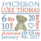 Baby birth announcement template machine embroidery design by sweetstitchdesign.com