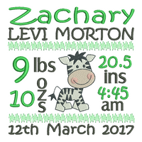 Baby birth announcement template machine embroidery design by sweetstitchdesign.com