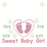 Baby birth announcement template machine embroidery design by sweetstitchdesign.com