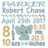 Baby birth announcement -custom embroidery design by sweetstitchdesign.com