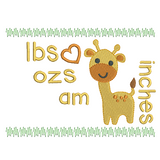 Baby birth announcement template machine embroidery design by sweetstitchdesign.com