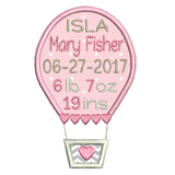 Baby birth announcement template machine embroidery design by sweetstitchdesign.com