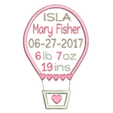 Baby birth announcement template machine embroidery design by sweetstitchdesign.com