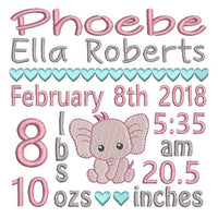 Baby birth announcement template machine embroidery design by sweetstitchdesign.com