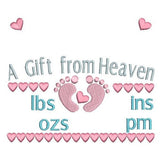 Baby birth announcement template machine embroidery design by sweetstitchdesign.com