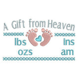 Baby birth announcement template machine embroidery design by sweetstitchdesign.com