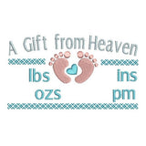 Baby birth announcement template machine embroidery design by sweetstitchdesign.com