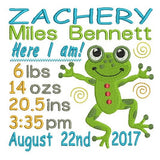 Baby birth announcement template machine embroidery design by sweetstitchdesign.com