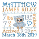 Baby birth announcement template machine embroidery design by sweetstitchdesign.com