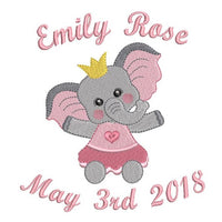 Baby birth announcement -custom embroidery design by sweetstitchdesign.com