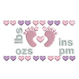 Baby birth announcement template machine embroidery design by sweetstitchdesign.com