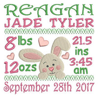 Baby birth announcement template machine embroidery design by sweetstitchdesign.com