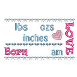 Baby birth announcement template machine embroidery design by sweetstitchdesign.com