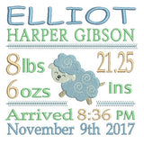 Baby birth announcement template machine embroidery design by sweetstitchdesign.com