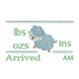 Baby birth announcement template machine embroidery design by sweetstitchdesign.com