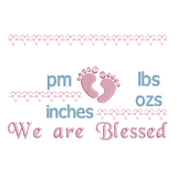 Baby birth announcement template machine embroidery design by sweetstitchdesign.com