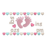 Baby birth announcement template machine embroidery design by sweetstitchdesign.com