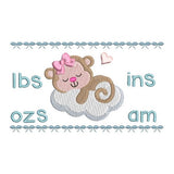 Baby birth announcement template machine embroidery design by sweetstitchdesign.com