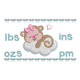 Baby birth announcement template machine embroidery design by sweetstitchdesign.com