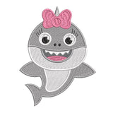 Mini shark fill stitch machine embroidery design by sweetstitchdesign.com