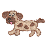 Scruffy puppy fill stitch machine embroidery design by sweetstitchdesign.com