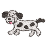 Scruffy puppy fill stitch machine embroidery design by sweetstitchdesign.com