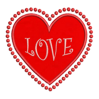 Valentine's love heart applique machine embroidery design by sweetstitchdesign.com