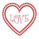 Valentine's love heart applique machine embroidery design by sweetstitchdesign.com