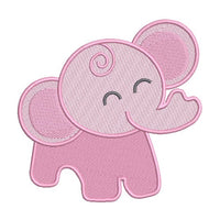 Baby elephant machine embroidery design by sweetstitchdesign.com