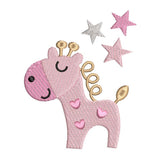 Cute giraffe machine embroidery design by sweetstitchdesign.com