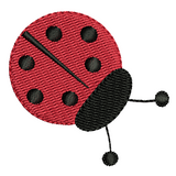 Mini fill stitch ladybug machine embroidery design by sweetstitchdesign.com