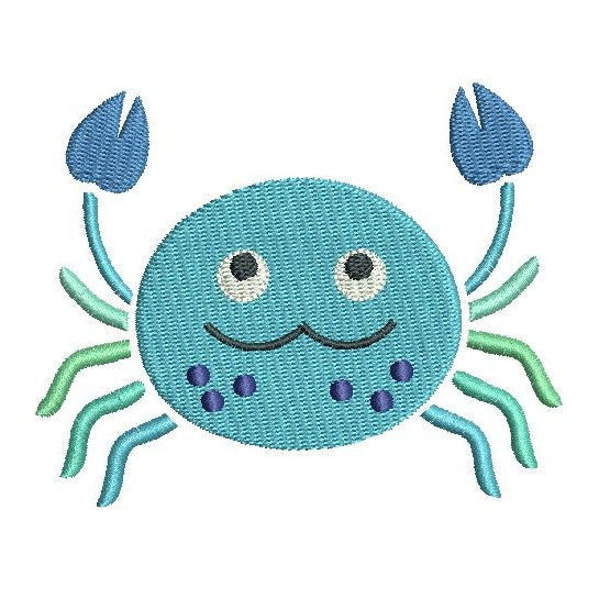 Cute crab machine embroidery design by sweetstitchdesign.com