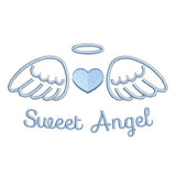 Angel wings with a heart machine embroidery design by sweetstitchdesign.com