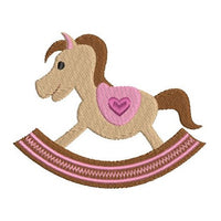 Mini fill stitch rockinghorse machine embroidery design by sweetstitchdesign.com