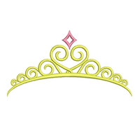 Princess crown machine embroidery design by sweetstitchdesign.com