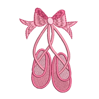 Ballet shoes machine embroidery design by sweetstitchdesign.com