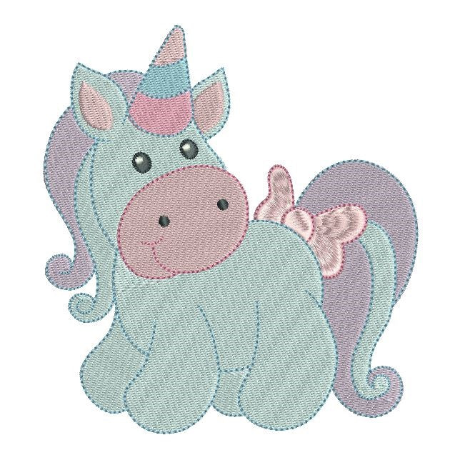 Sweet unicorn fill stitch machine embroidery design by sweetstitchdesign.com