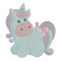 Sweet unicorn fill stitch machine embroidery design by sweetstitchdesign.com